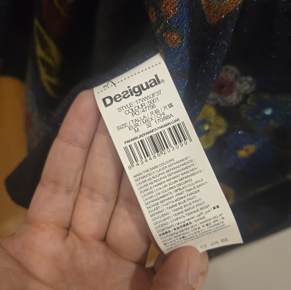 NWOT Desigual Multicolor Floral Cowl Neck Cardigan Sz S-M In Viscose - Picture 6 of 12